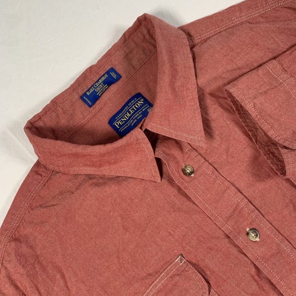Pendleton Other - Pendleton Men's‎ Heather Red Blake Chambray Long Sleeve Button Down Shirt XXL